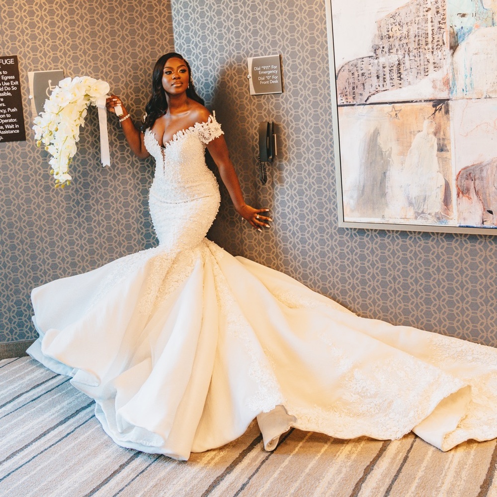 White wedding gown